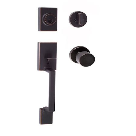 Sure-Loc Hardware Sure-Loc Hardware Stockholm Handleset, Bergen Round Handset Trim, Vintage Bronze SH507-R-BG-RD 11P